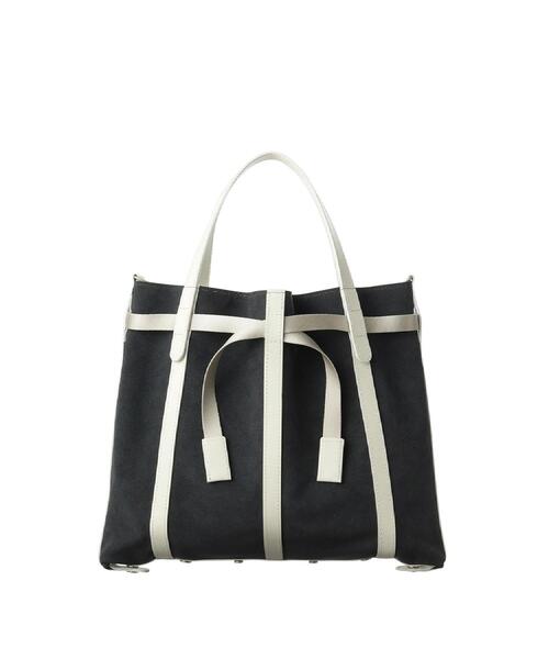HIROKO HAYASHI(ヒロコハヤシ)の「PANIER CAMOSCIO(パニエ カモッショ)2wayショルダーバッグ(ショルダーバッグ・レディース・チャコール/ライトグリーン系・00)」の12枚目の写真