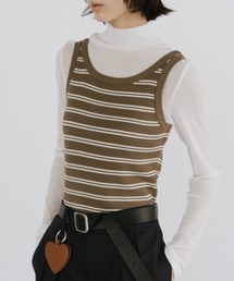 duei（デュイ）の「リブニットボーダータンクベスト/前後2WAY（タンクトップ）」