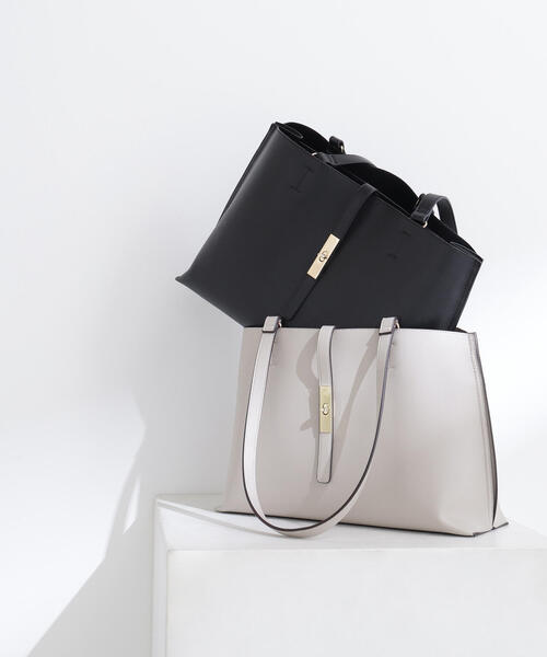 NATURAL BEAUTY BASIC（ナチュラルビューティーベーシック）の「◇エブリデイラージトートバッグ（トートバッグ・レディース・グレー/ブラック/ダークブラウン・ﾌﾘ-）」の4枚目の写真