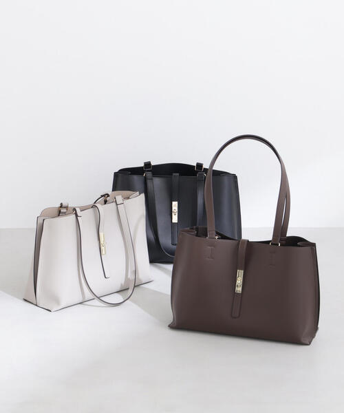 NATURAL BEAUTY BASIC（ナチュラルビューティーベーシック）の「◇エブリデイラージトートバッグ（トートバッグ・レディース・グレー/ブラック/ダークブラウン・ﾌﾘ-）」の6枚目の写真