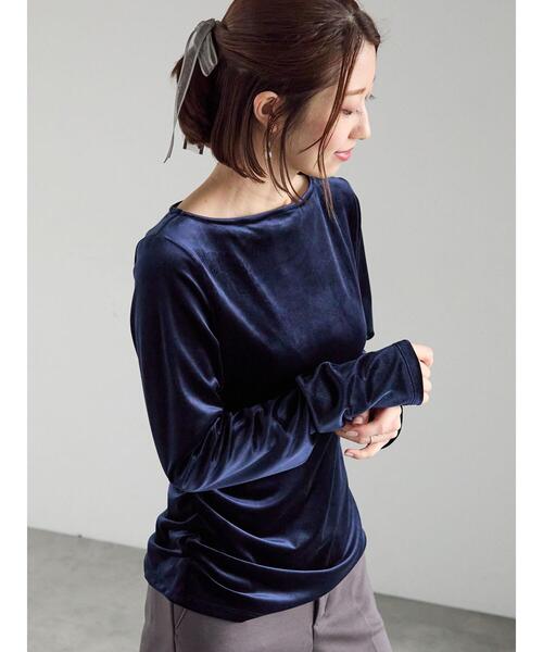 Te chichi（テチチ）の「ベロアサイドギャザートップス（Tシャツ/カットソー・レディース・チャコールグレー/ネイビー/オフホワイト・F）」の20枚目の写真