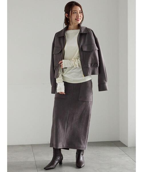 Te chichi（テチチ）の「ベロアサイドギャザートップス（Tシャツ/カットソー・レディース・チャコールグレー/ネイビー/オフホワイト・F）」の22枚目の写真