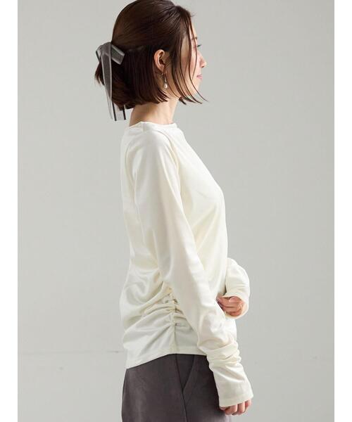 Te chichi（テチチ）の「ベロアサイドギャザートップス（Tシャツ/カットソー・レディース・チャコールグレー/ネイビー/オフホワイト・F）」の14枚目の写真