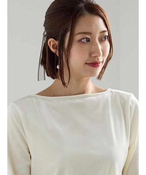 Te chichi（テチチ）の「ベロアサイドギャザートップス（Tシャツ/カットソー・レディース・チャコールグレー/ネイビー/オフホワイト・F）」の15枚目の写真