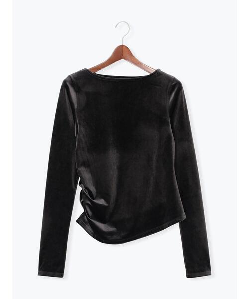 Te chichi（テチチ）の「ベロアサイドギャザートップス（Tシャツ/カットソー・レディース・チャコールグレー/ネイビー/オフホワイト・F）」の6枚目の写真