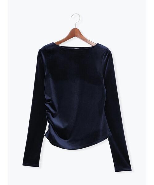 Te chichi（テチチ）の「ベロアサイドギャザートップス（Tシャツ/カットソー・レディース・チャコールグレー/ネイビー/オフホワイト・F）」の7枚目の写真