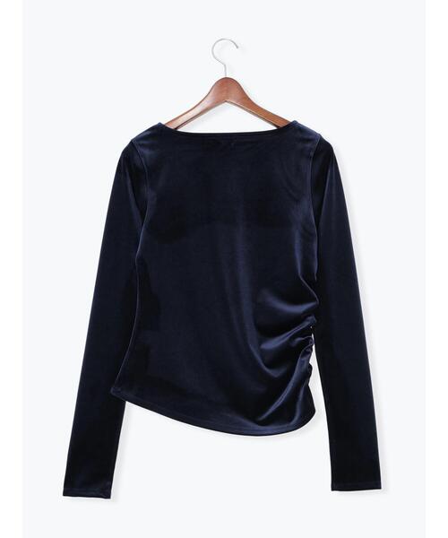 Te chichi（テチチ）の「ベロアサイドギャザートップス（Tシャツ/カットソー・レディース・チャコールグレー/ネイビー/オフホワイト・F）」の8枚目の写真