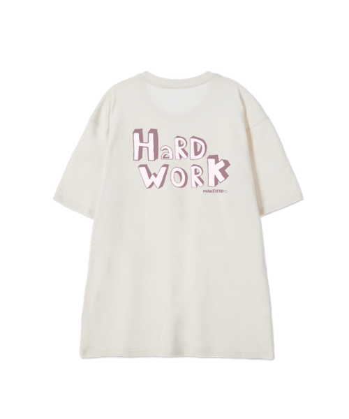 MAKEITTO（メイキット）の「[HARD WORK] CREW NECK TEE_CREAM（Tシャツ/カットソー・メンズ・その他・MEDIUM/LARGE/X-LARGE/XX-LARGE）」の3枚目の写真