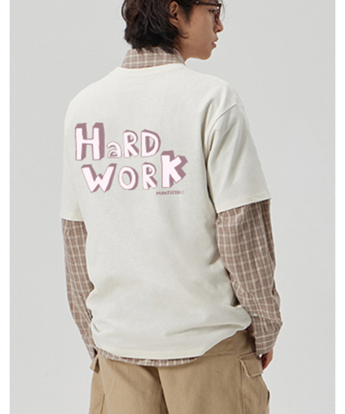 MAKEITTO（メイキット）の「[HARD WORK] CREW NECK TEE_CREAM（Tシャツ/カットソー・メンズ・その他・MEDIUM/LARGE/X-LARGE/XX-LARGE）」の4枚目の写真