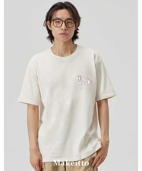MAKEITTO（メイキット）の「[HARD WORK] CREW NECK TEE_CREAM（Tシャツ/カットソー・メンズ・その他・MEDIUM/LARGE/X-LARGE/XX-LARGE）」の5枚目の写真