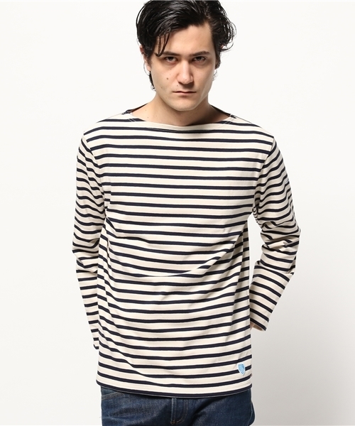 ORCIVAL（オーシバル）の「ORCIVAL / ＜Men's＞ボーダーバスクシャツ（Tシャツ/カットソー・メンズ・ホワイト/ホワイト系その他・4）」の2枚目の写真