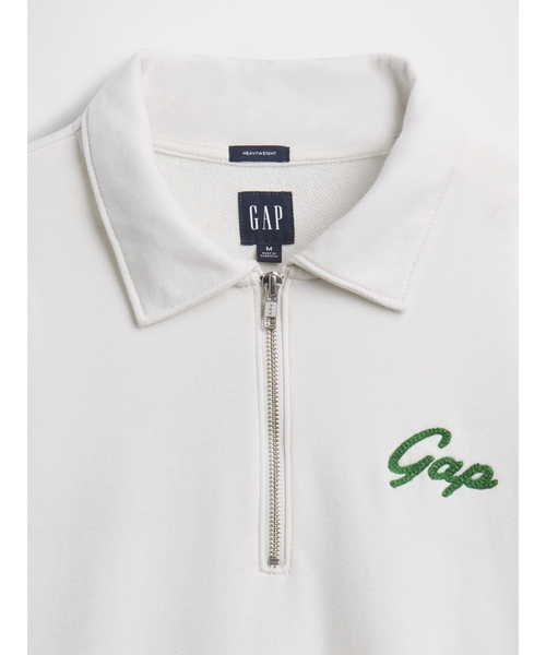 GAP(ギャップ)の「ヴィンテージソフト フレンチテリー オーバーサイズ GAPロゴ クロップド ハーフジップ プルオーバー(スウェット・メンズ・グレー/ホワイト/ブラウン/ブルー・XL/L/M/XS/S)」の16枚目の写真