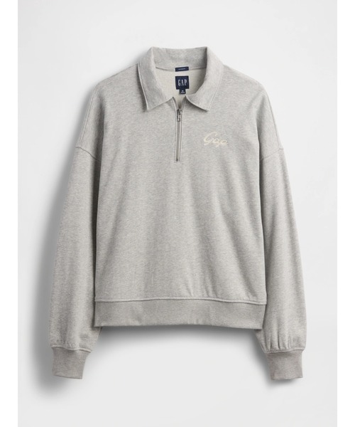 GAP(ギャップ)の「ヴィンテージソフト フレンチテリー オーバーサイズ GAPロゴ クロップド ハーフジップ プルオーバー(スウェット・メンズ・グレー/ホワイト/ブラウン/ブルー・XL/L/M/XS/S)」の7枚目の写真
