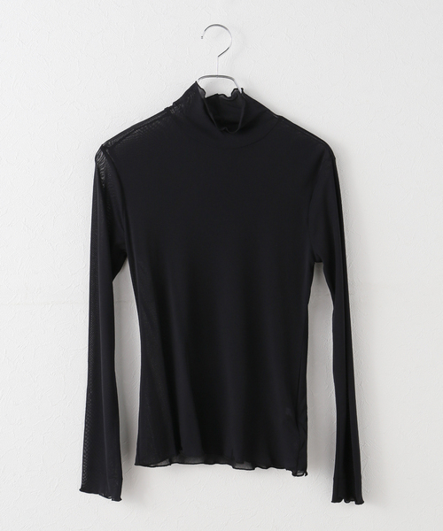 B.C STOCK（ベーセーストック）の「《追加5》ウォッシャブル / シアータートルプルオーバー（Tシャツ/カットソー・レディース・ブラック/ホワイト/ライトグレー・FREE）」の2枚目の写真