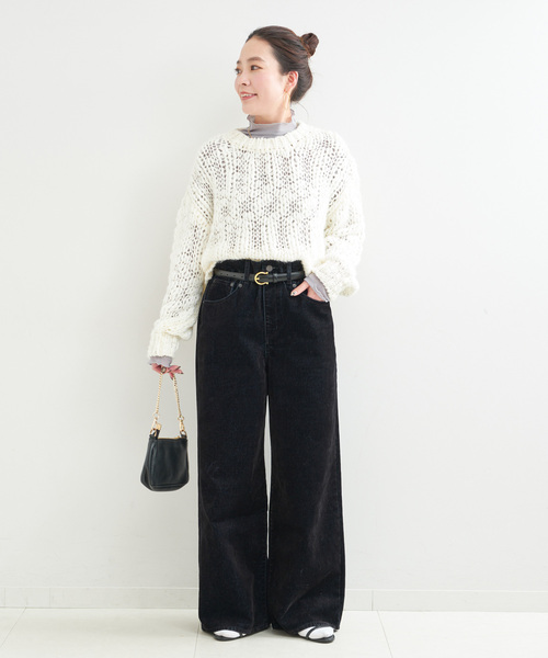 B.C STOCK（ベーセーストック）の「《追加5》ウォッシャブル / シアータートルプルオーバー（Tシャツ/カットソー・レディース・ブラック/ホワイト/ライトグレー・FREE）」の12枚目の写真