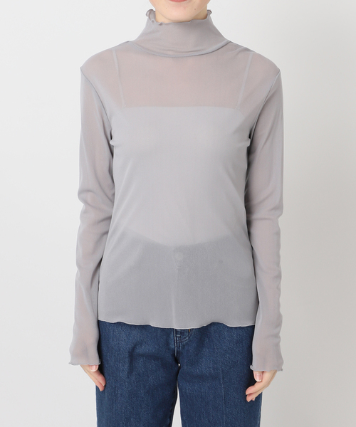 B.C STOCK（ベーセーストック）の「《追加5》ウォッシャブル / シアータートルプルオーバー（Tシャツ/カットソー・レディース・ブラック/ホワイト/ライトグレー・FREE）」の6枚目の写真