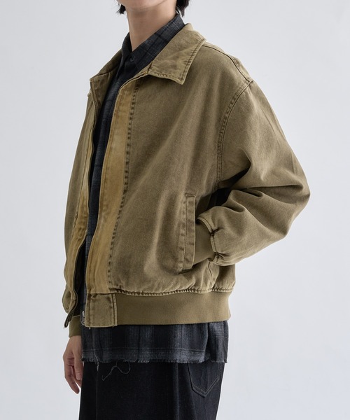 EPNK（イーピーエヌケー）の「Faded Center-Switch Work Jacket / フェーデットセンタースイッチワークジャケット（ブルゾン・メンズ・チャコールグレー/カーキ・SMALL/LARGE/MEDIUM）」の8枚目の写真