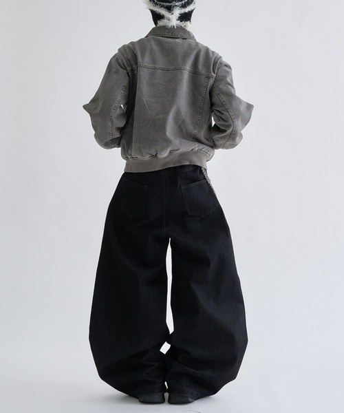 EPNK（イーピーエヌケー）の「Faded Center-Switch Work Jacket / フェーデットセンタースイッチワークジャケット（ブルゾン・メンズ・チャコールグレー/カーキ・SMALL/LARGE/MEDIUM）」の4枚目の写真