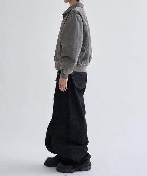 EPNK（イーピーエヌケー）の「Faded Center-Switch Work Jacket / フェーデットセンタースイッチワークジャケット（ブルゾン・メンズ・チャコールグレー/カーキ・SMALL/LARGE/MEDIUM）」の3枚目の写真