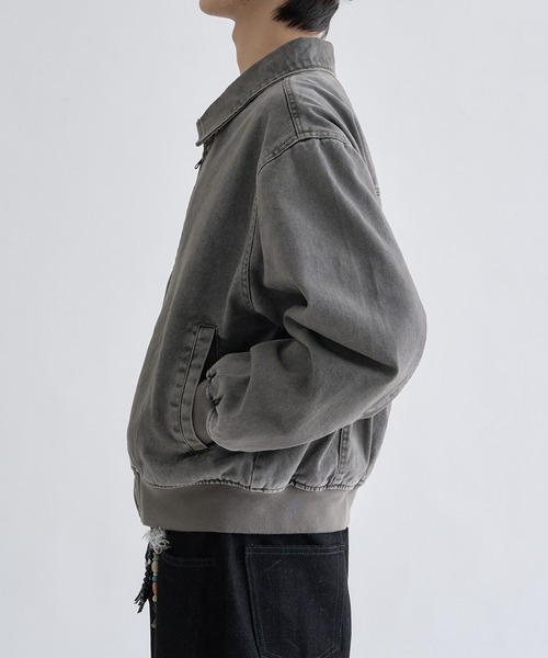 EPNK（イーピーエヌケー）の「Faded Center-Switch Work Jacket / フェーデットセンタースイッチワークジャケット（ブルゾン・メンズ・チャコールグレー/カーキ・SMALL/LARGE/MEDIUM）」の22枚目の写真