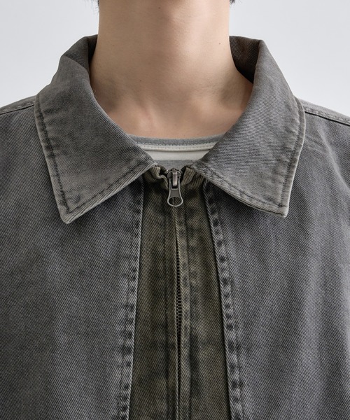 EPNK（イーピーエヌケー）の「Faded Center-Switch Work Jacket / フェーデットセンタースイッチワークジャケット（ブルゾン・メンズ・チャコールグレー/カーキ・SMALL/LARGE/MEDIUM）」の16枚目の写真