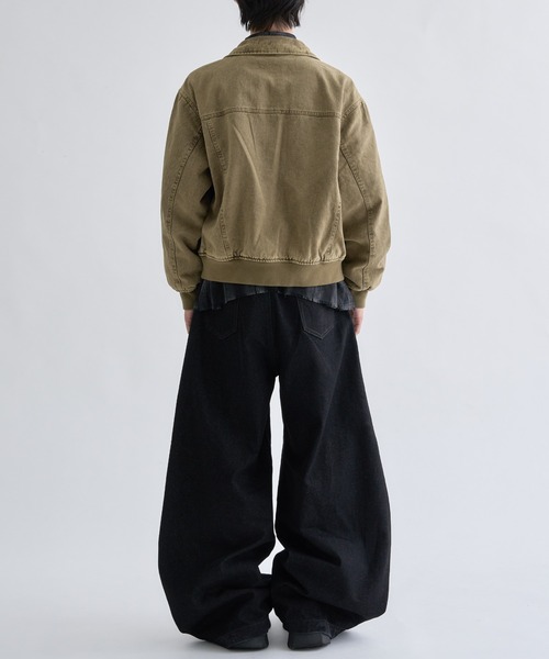 EPNK（イーピーエヌケー）の「Faded Center-Switch Work Jacket / フェーデットセンタースイッチワークジャケット（ブルゾン・メンズ・チャコールグレー/カーキ・SMALL/LARGE/MEDIUM）」の14枚目の写真