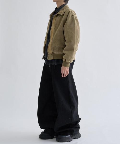 EPNK（イーピーエヌケー）の「Faded Center-Switch Work Jacket / フェーデットセンタースイッチワークジャケット（ブルゾン・メンズ・チャコールグレー/カーキ・SMALL/LARGE/MEDIUM）」の12枚目の写真