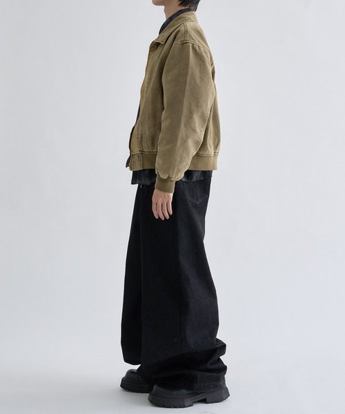 EPNK（イーピーエヌケー）の「Faded Center-Switch Work Jacket / フェーデットセンタースイッチワークジャケット（ブルゾン・メンズ・チャコールグレー/カーキ・SMALL/LARGE/MEDIUM）」の13枚目の写真