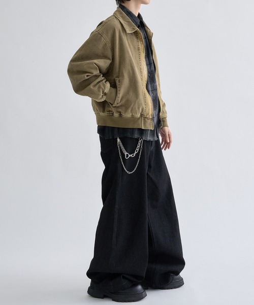 EPNK（イーピーエヌケー）の「Faded Center-Switch Work Jacket / フェーデットセンタースイッチワークジャケット（ブルゾン・メンズ・チャコールグレー/カーキ・SMALL/LARGE/MEDIUM）」の15枚目の写真