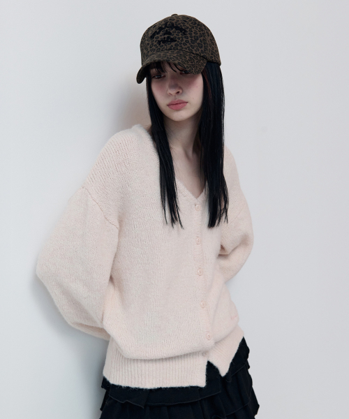 HAIRY V NECK LOOSE FIT CARDIGAN BABY PINK（カーディガン/ボレロ