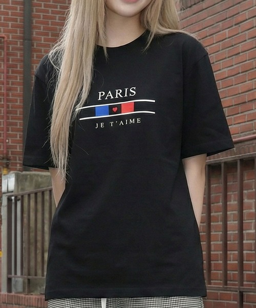 September SEOUL(セプテンバーソウル)の「パリロゴ グラフィック 半袖Tシャツ(Tシャツ/カットソー・レディース・ホワイト/ブラック・FREE)」の2枚目の写真