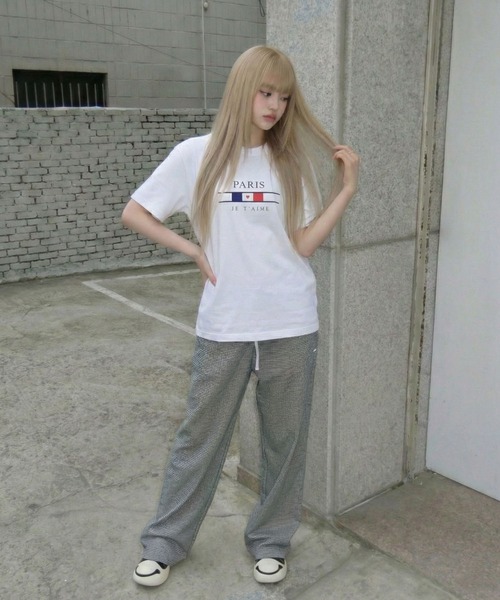 September SEOUL(セプテンバーソウル)の「パリロゴ グラフィック 半袖Tシャツ(Tシャツ/カットソー・レディース・ホワイト/ブラック・FREE)」の3枚目の写真