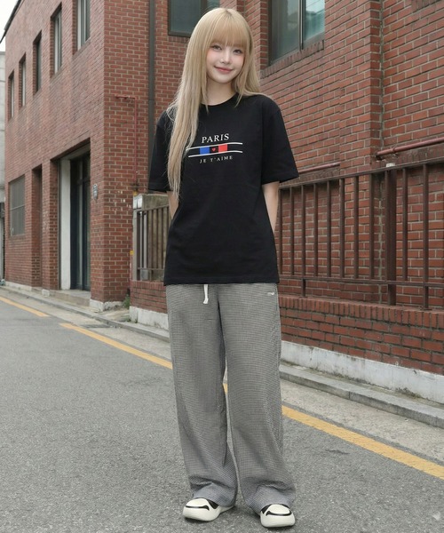 September SEOUL(セプテンバーソウル)の「パリロゴ グラフィック 半袖Tシャツ(Tシャツ/カットソー・レディース・ホワイト/ブラック・FREE)」の8枚目の写真