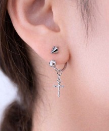 mul.（ムル）の「【456793】ボディピ風クロス付きピアス(RZ)（ピアス（両耳用））」