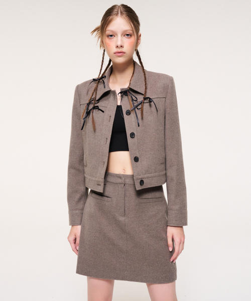 ETMON（エトモン）の「Lip Pocket Mini Skirt, Ash Brown（スカート・レディース・その他・S/M）」の3枚目の写真