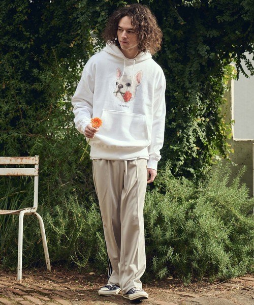 UN-FILLED(アンフィルド)の「mpa4027- REAL GERBERA DOG HOODIE パーカー(フレンチブルドッグ)(SDUF-2603FBD)(パーカー・メンズ・グレー/ホワイト・XL/L/M)」の6枚目の写真