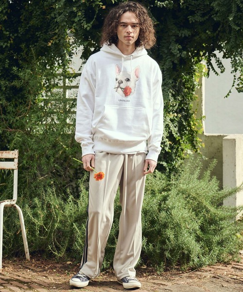 UN-FILLED(アンフィルド)の「mpa4027- REAL GERBERA DOG HOODIE パーカー(フレンチブルドッグ)(SDUF-2603FBD)(パーカー・メンズ・グレー/ホワイト・XL/L/M)」の7枚目の写真