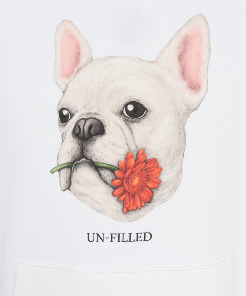 UN-FILLED(アンフィルド)の「mpa4027- REAL GERBERA DOG HOODIE パーカー(フレンチブルドッグ)(SDUF-2603FBD)(パーカー・メンズ・グレー/ホワイト・XL/L/M)」の16枚目の写真