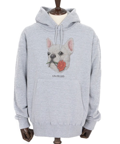 UN-FILLED(アンフィルド)の「mpa4027- REAL GERBERA DOG HOODIE パーカー(フレンチブルドッグ)(SDUF-2603FBD)(パーカー・メンズ・グレー/ホワイト・XL/L/M)」の17枚目の写真