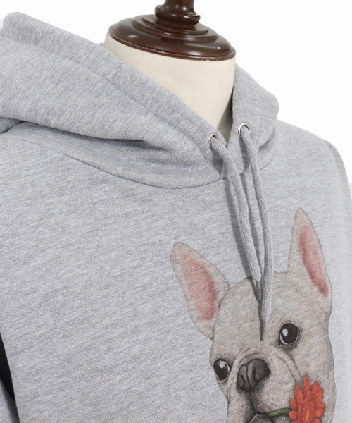 UN-FILLED(アンフィルド)の「mpa4027- REAL GERBERA DOG HOODIE パーカー(フレンチブルドッグ)(SDUF-2603FBD)(パーカー・メンズ・グレー/ホワイト・XL/L/M)」の18枚目の写真