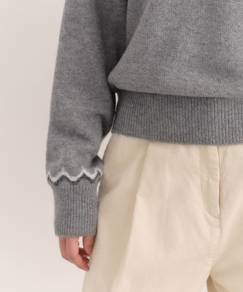 MUSINSA STANDARD WOMAN（ムシンサスタンダードウーマン）の「ウィメンズヨークフェアアイルクルーネックニット[グレー]（ニット/セーター・レディース・その他・SMALL/MEDIUM/LARGE/X-SMALL）」の5枚目の写真