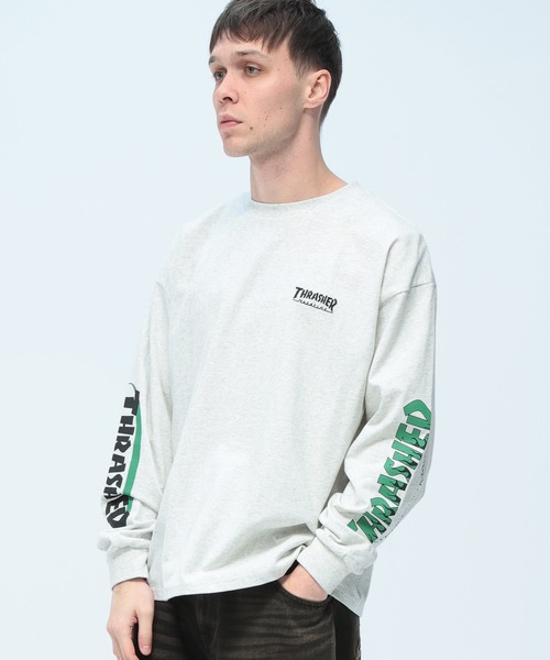 THRASHER(スラッシャー)の「THRASHER (スラッシャー) 袖ロゴプリント 長袖 Tシャツ ロンT(Tシャツ/カットソー・メンズ・ブラック/ホワイト/グレー・M/LL/L)」の3枚目の写真