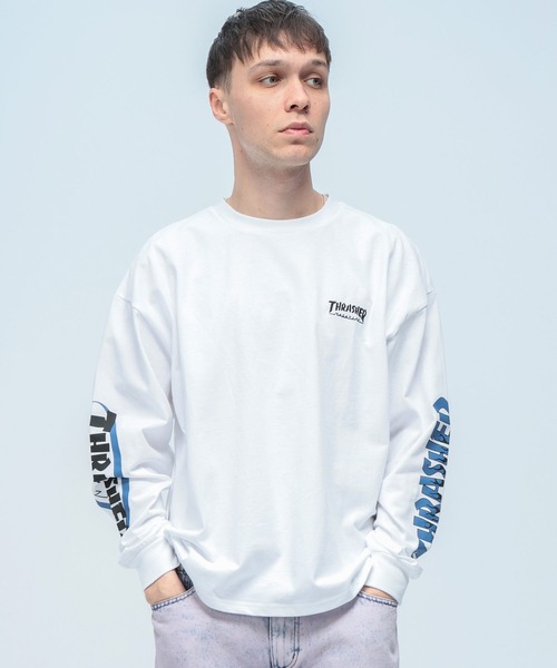 THRASHER(スラッシャー)の「THRASHER (スラッシャー) 袖ロゴプリント 長袖 Tシャツ ロンT(Tシャツ/カットソー・メンズ・ブラック/ホワイト/グレー・M/LL/L)」の2枚目の写真