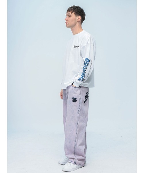 THRASHER(スラッシャー)の「THRASHER (スラッシャー) 袖ロゴプリント 長袖 Tシャツ ロンT(Tシャツ/カットソー・メンズ・ブラック/ホワイト/グレー・M/LL/L)」の8枚目の写真