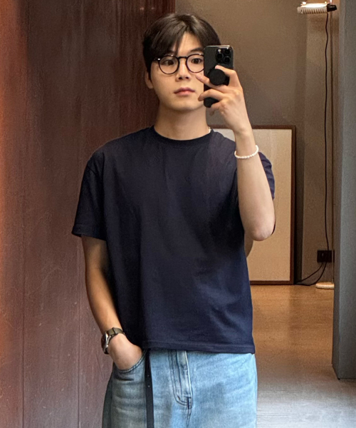 LEIRE（ルアール）の「エッセンシャルクロップTシャツ [ネイビー]（Tシャツ/カットソー・メンズ・その他・LARGE/X-LARGE/2XL/MEDIUM）」の16枚目の写真