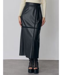 MURUA | クロシェドッキングフェイクレザースカート(スカート)