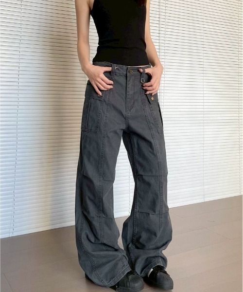 almo(アルモ)の「【LAMPOON】フレアカーゴパンツ(カーゴパンツ・レディース・ベージュ/グレー・MEDIUM/SMALL/LARGE)」の8枚目の写真