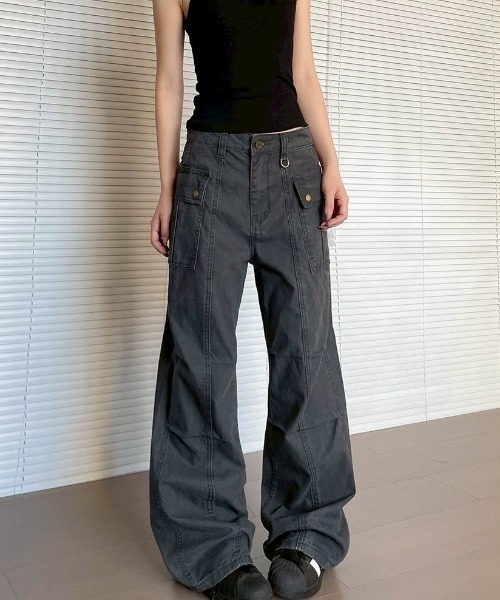 almo(アルモ)の「【LAMPOON】フレアカーゴパンツ(カーゴパンツ・レディース・ベージュ/グレー・MEDIUM/SMALL/LARGE)」の9枚目の写真