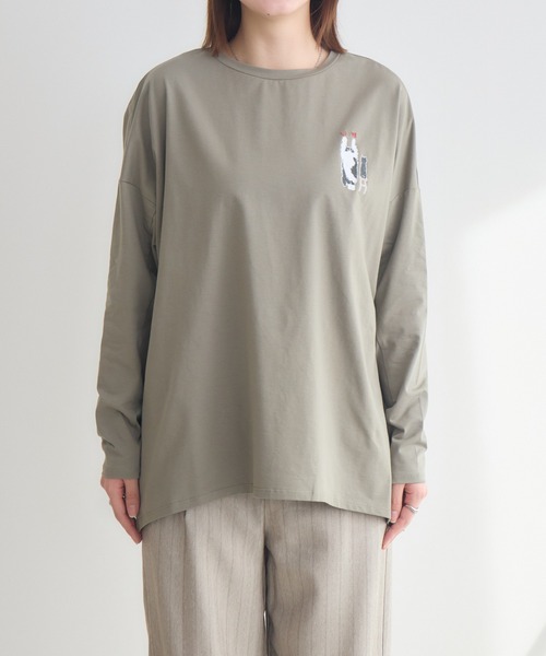 meeny miny(ミーニーマイニー)の「【meeny miny】CAT & BAKES 9456 『love』ロンT(Tシャツ/カットソー・レディース・ホワイト/カーキ/チャコールグレー・M-L/S-M)」の13枚目の写真