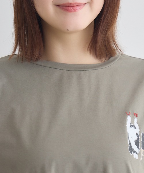 meeny miny(ミーニーマイニー)の「【meeny miny】CAT & BAKES 9456 『love』ロンT(Tシャツ/カットソー・レディース・ホワイト/カーキ/チャコールグレー・M-L/S-M)」の19枚目の写真